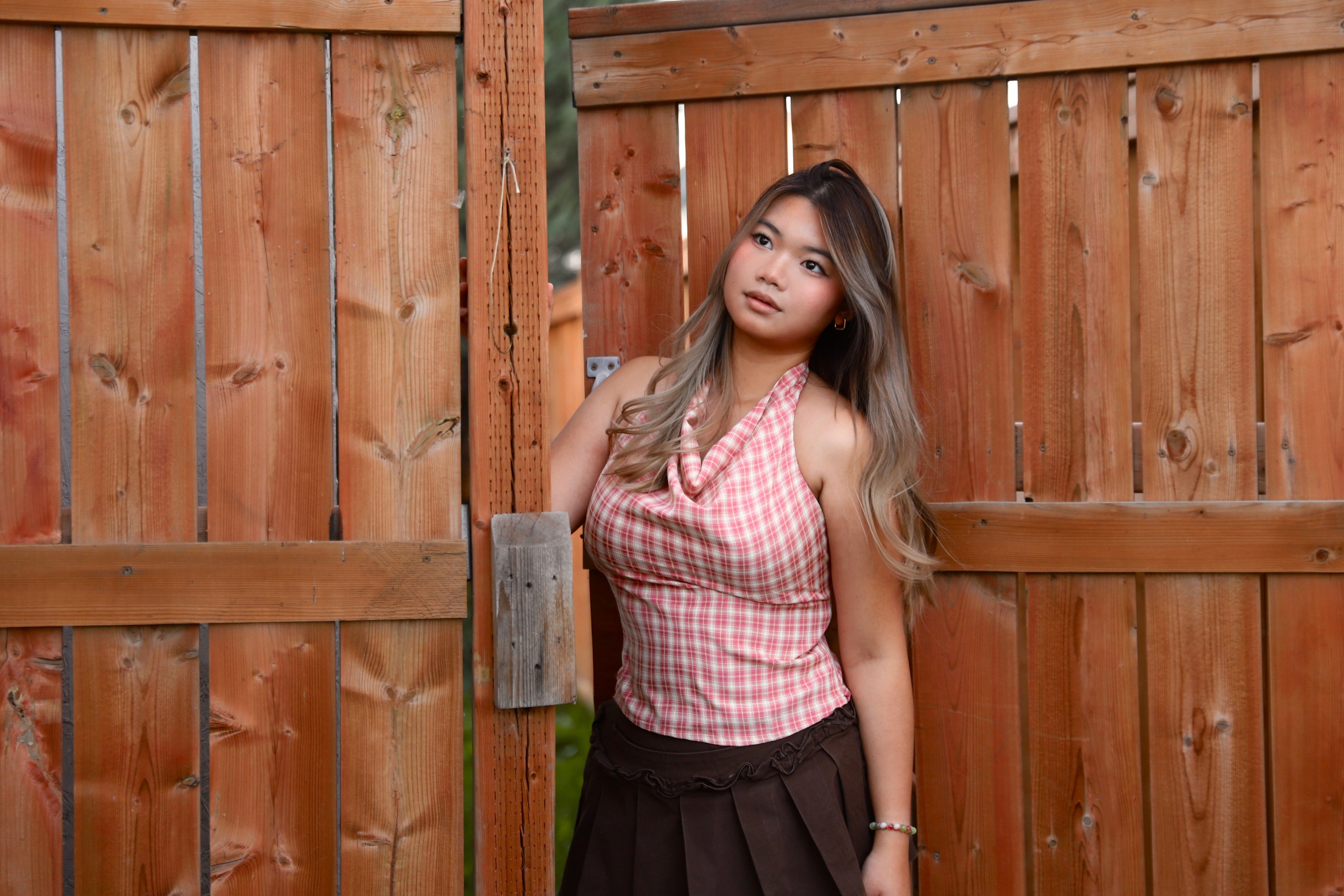 Pink Caro Plaid Halter